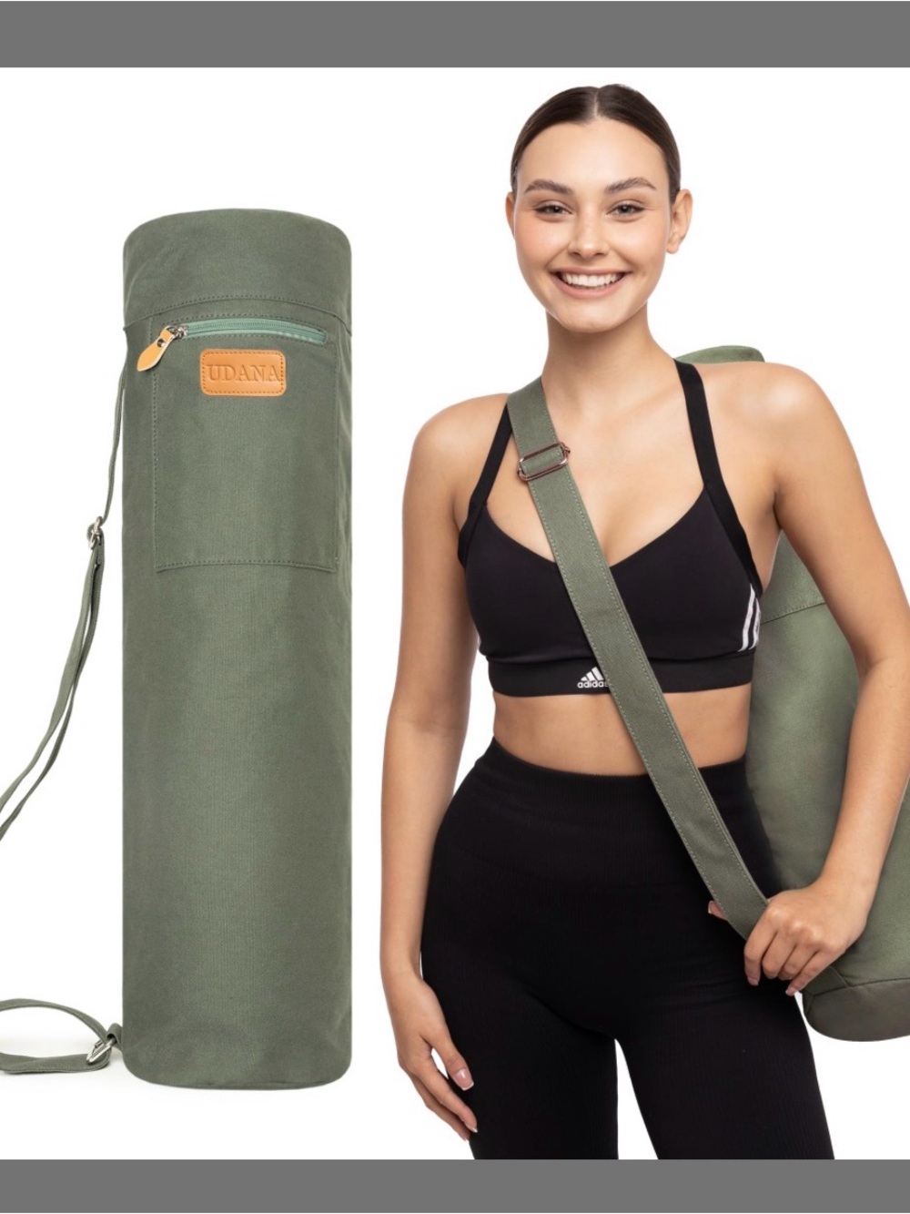 UDANA Large Yoga Mat Bag (18L) – Fits Rolled Mats Up To 27" X 6.5" Diameter